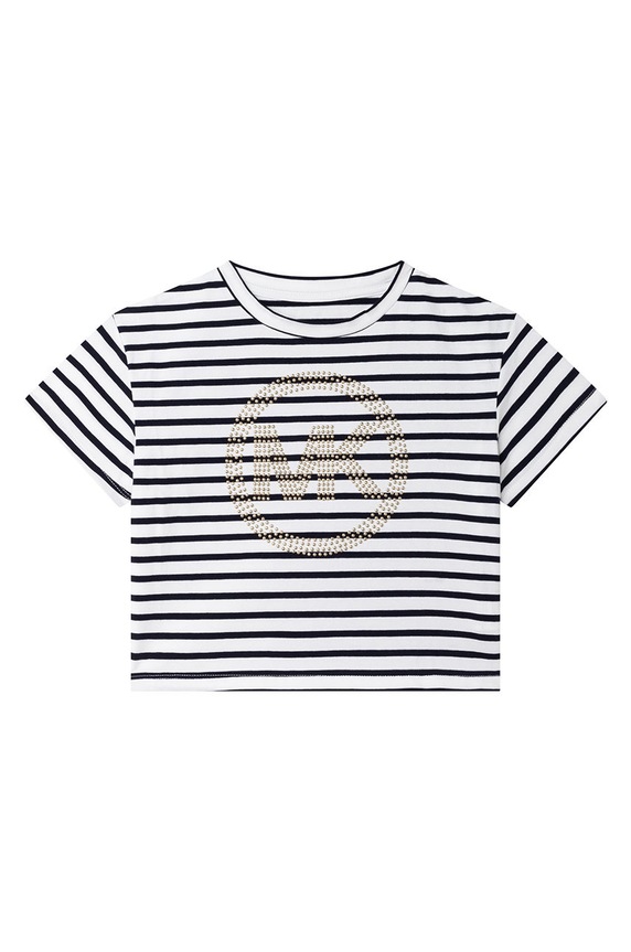 Michael Kors t-shirt bawełniany dziecięcy R15152.114.150 z elastanem granatowy R15152.114.150