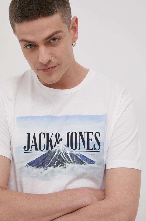 Pamučna majica Jack & Jones bijela 12200159