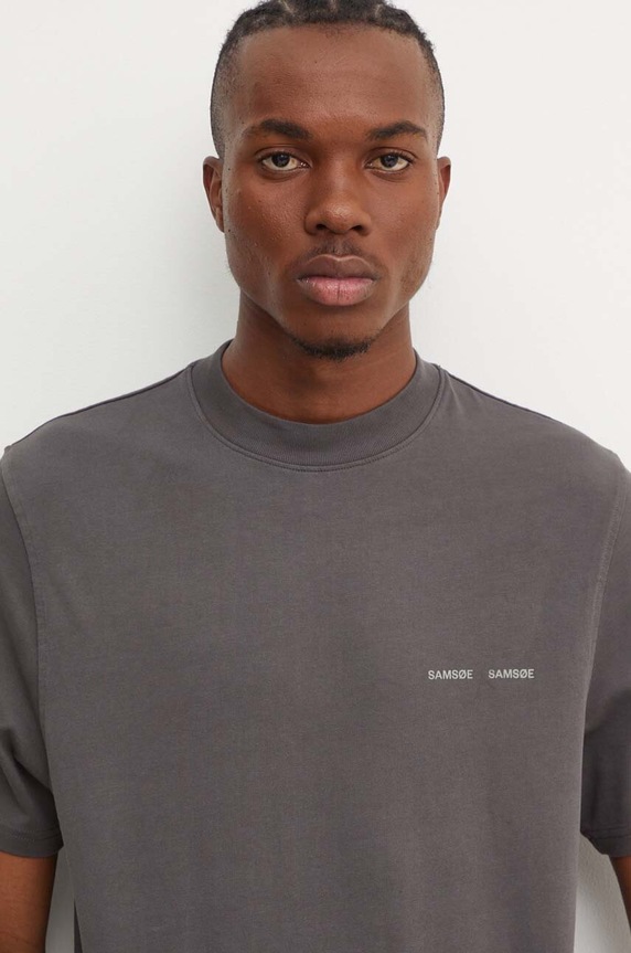 Samsoe Samsoe t-shirt bawełniany Norsbro szary M20300010