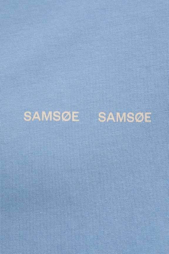 Bavlněné tričko Samsoe Samsoe Norsbro M20300010 modrá