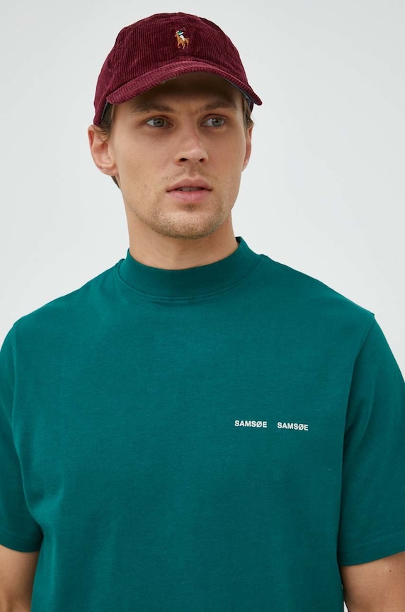 Samsoe Samsoe t-shirt bawełniany Norsbro turkusowy M20300010