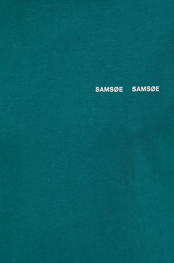 Samsoe Samsoe t-shirt bawełniany Norsbro M20300010 turkusowy