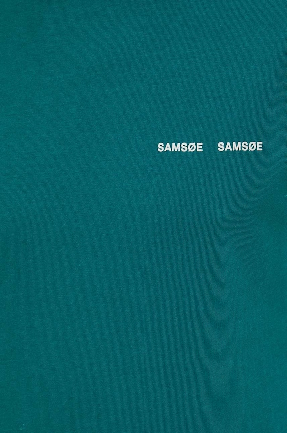 Samsoe Samsoe t-shirt bawełniany Norsbro M20300010 turkusowy