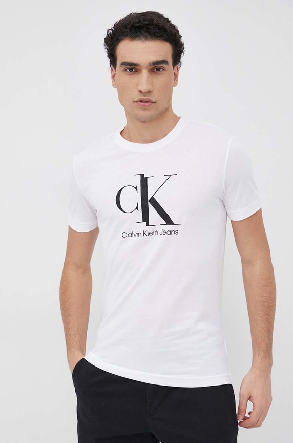 Bavlnené tričko Calvin Klein Jeans bavlna biela J30J319713.PPYY