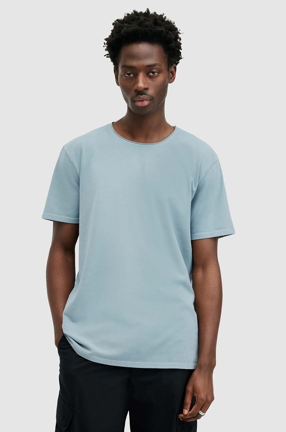 AllSaints longsleeve BODEGA SS CREW bawełna niebieski MD015T