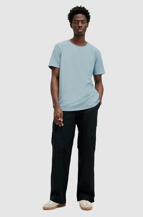 AllSaints longsleeve BODEGA SS CREW MD015T niebieski