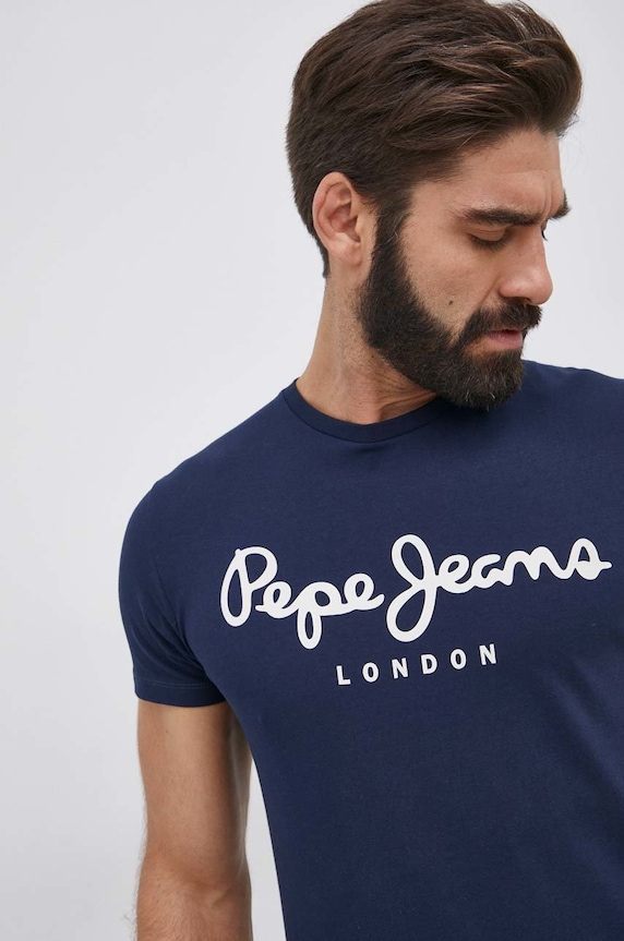 Pepe Jeans t-shirt Original Stretch sötétkék PM508210.595