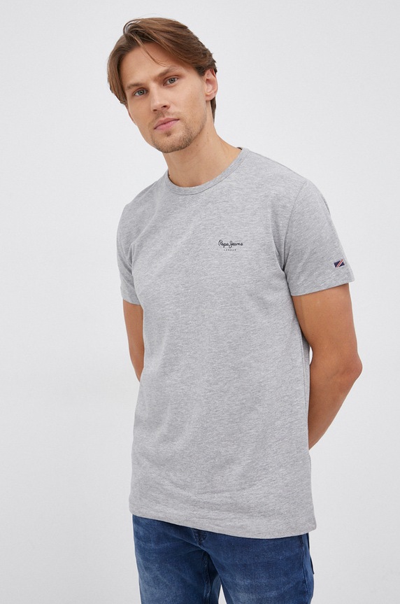 Tričko Pepe Jeans Original Basic 3 jemný vzor sivá PM508212.933