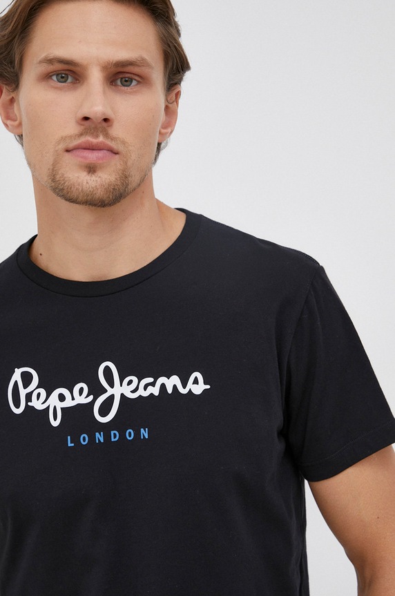Βαμβακερό μπλουζάκι Pepe Jeans EGGO N EGGO N μαύρο PM508208.999