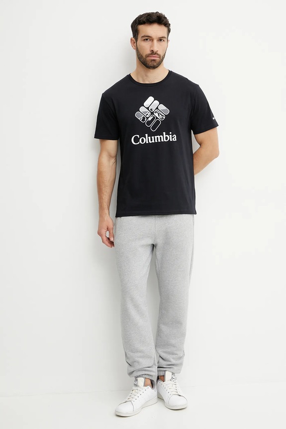 Columbia pamut póló Rapid Ridge 1888813. fekete SS25