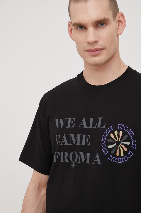 Vans t-shirt bawełniany nadruk czarny VN0A7SMZBLK1