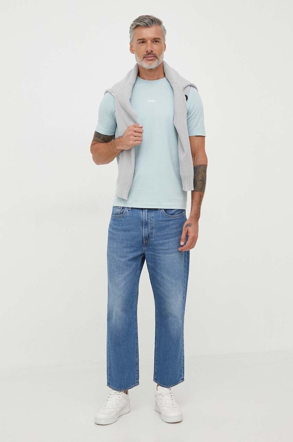 BOSS Orange T-shirt ανδρικό με βαμβάκι TChup 50473278 μπλε AA00