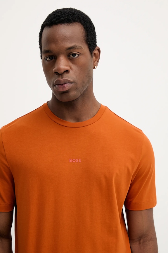 Ρούχα BOSS Orange t-shirt ανδρικό βαμβακερό TChup 50473278 πορτοκαλί