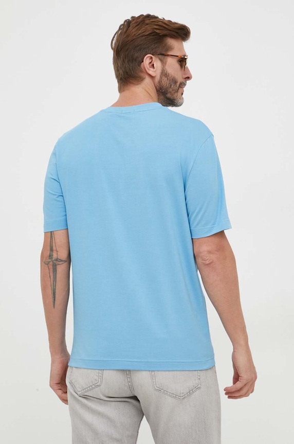 Odzież BOSS Orange T-shirt męski z bawełną TChup 50473278 niebieski