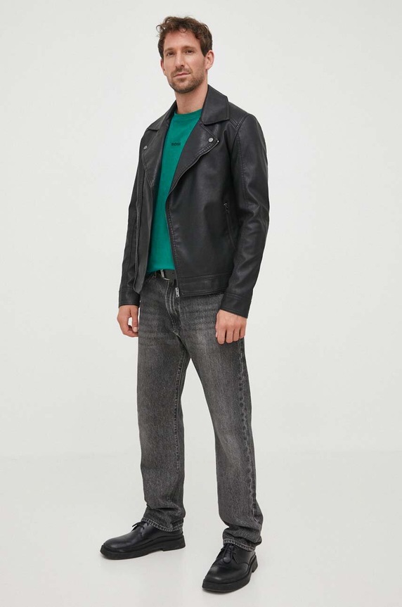 BOSS Orange T-shirt męski z bawełną TChup 50473278 zielony AA00