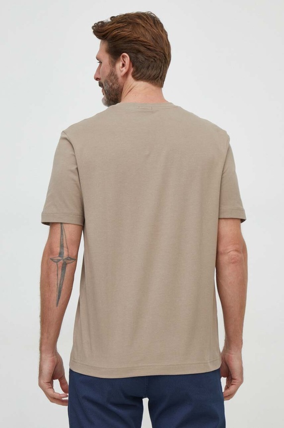 Ρούχα BOSS Orange t-shirt ανδρικό με βαμβάκι TChup 50473278 καφέ