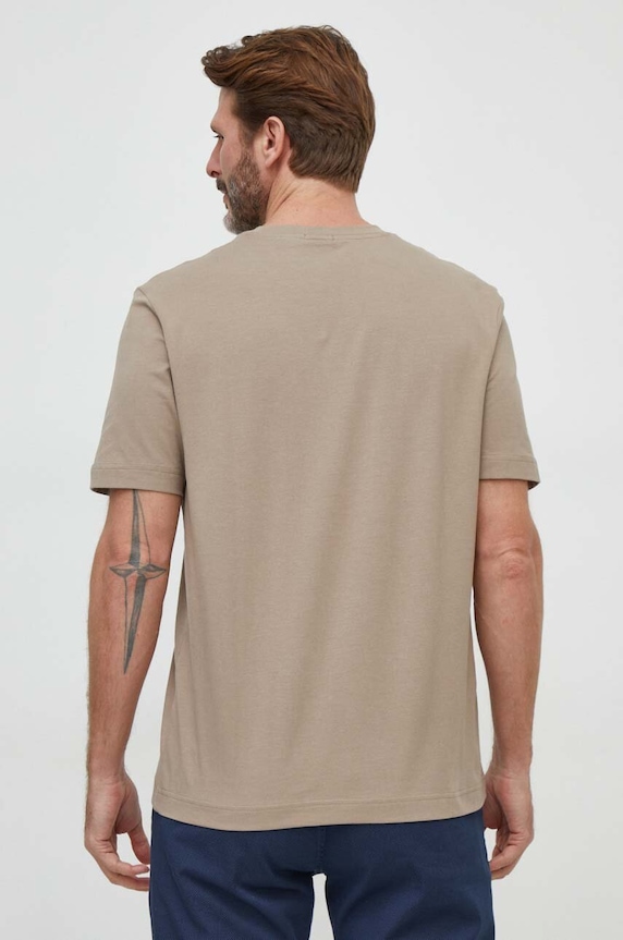 Ρούχα BOSS Orange t-shirt ανδρικό με βαμβάκι TChup 50473278 καφέ