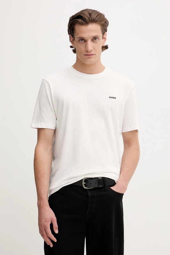 HUGO tricou bărbătesc din bumbac Dero222 uni alb 50466158