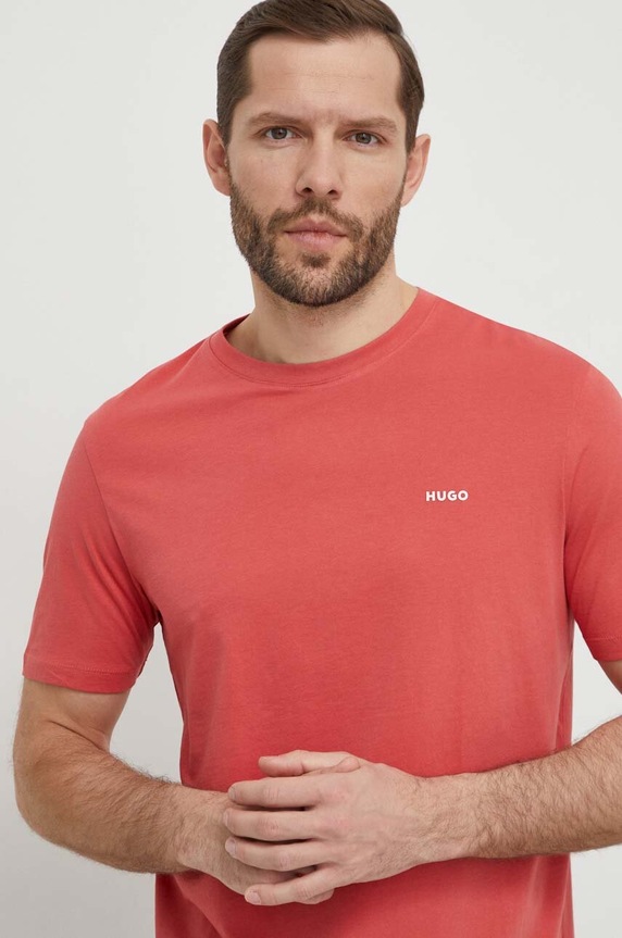 Îmbrăcăminte HUGO tricou bărbătesc din bumbac Dero222 50466158 rosu