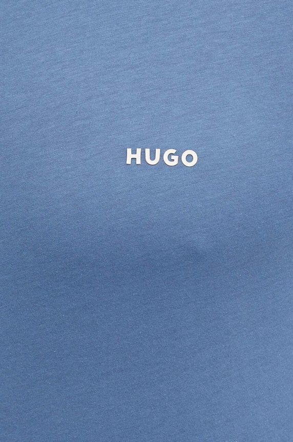 HUGO T-shirt męski bawełniany Dero222 niebieski 50466158
