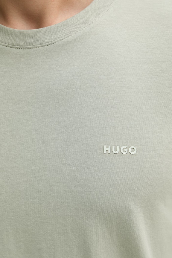 HUGO T-shirt męski bawełniany Dero222 50466158 zielony