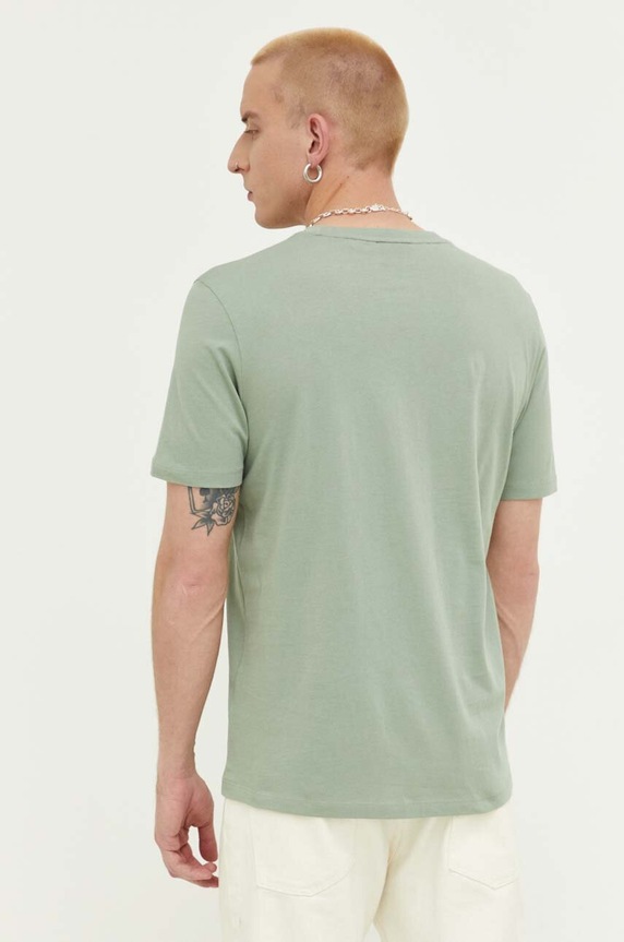 Odzież HUGO T-shirt męski bawełniany Dero222 50466158 zielony