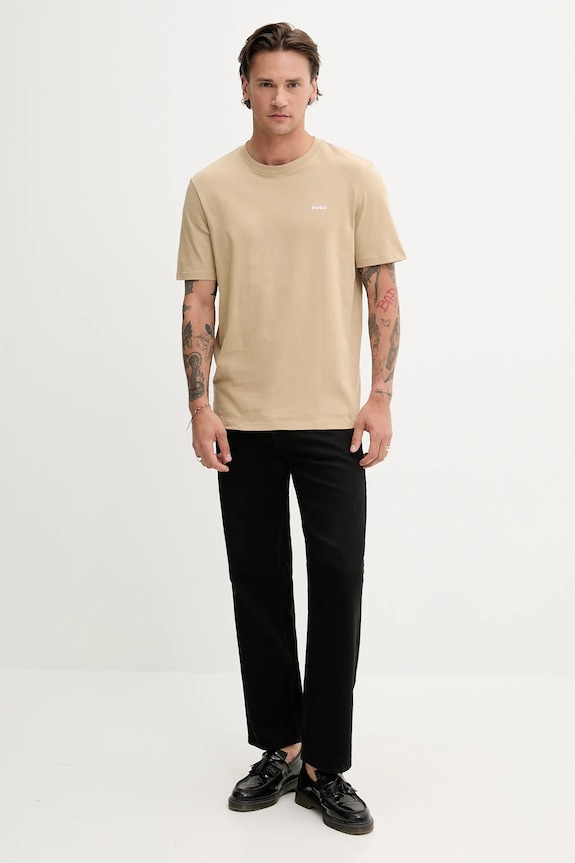 HUGO tricou bărbătesc de bumbac Dero222 50466158 bej SS26