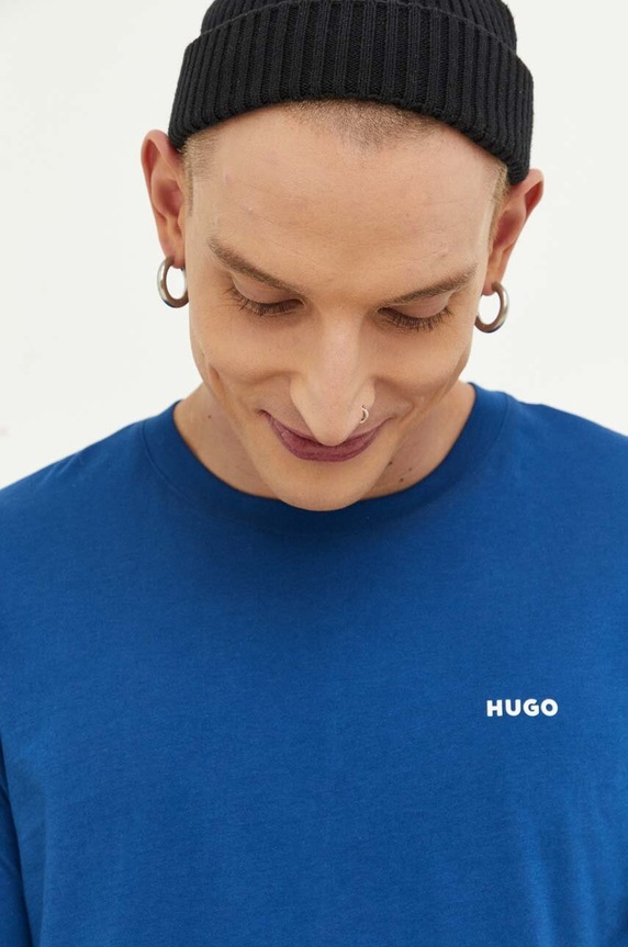 HUGO tričko pánske bavlnené Dero222 50466158 modrá