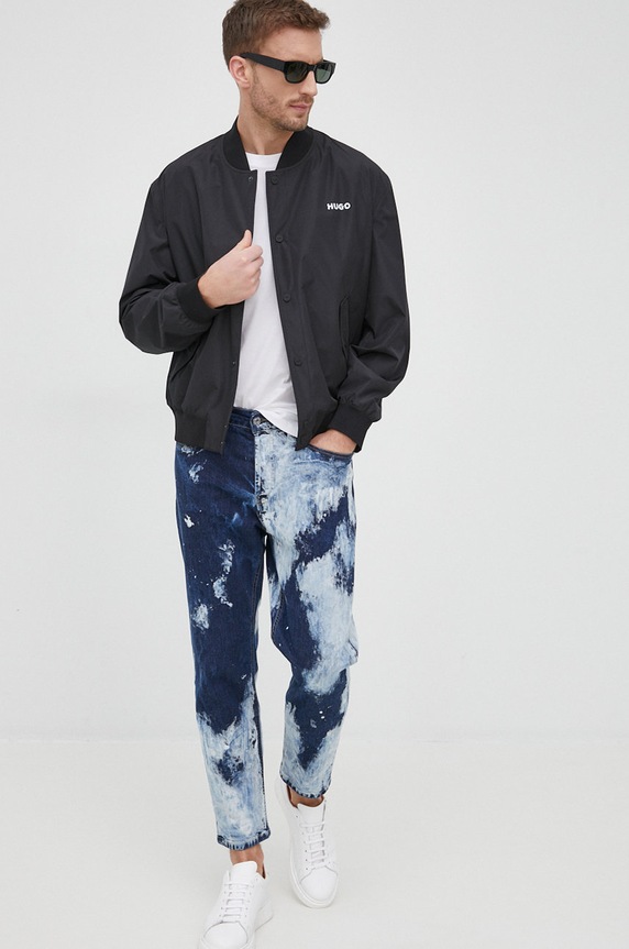 HUGO T-shirt męski bawełniany Dero222 50466158 biały SS26