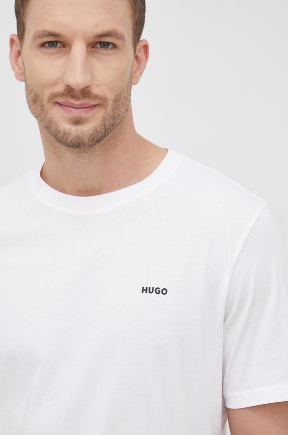 HUGO T-shirt męski bawełniany Dero222 biały 50466158