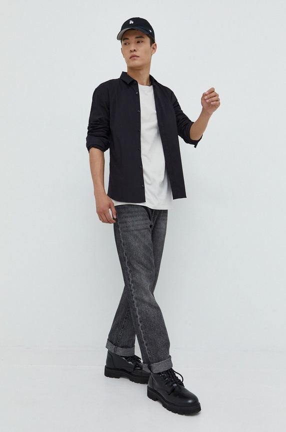 HUGO T-shirt męski bawełniany Dero222 50466158 beżowy SS26