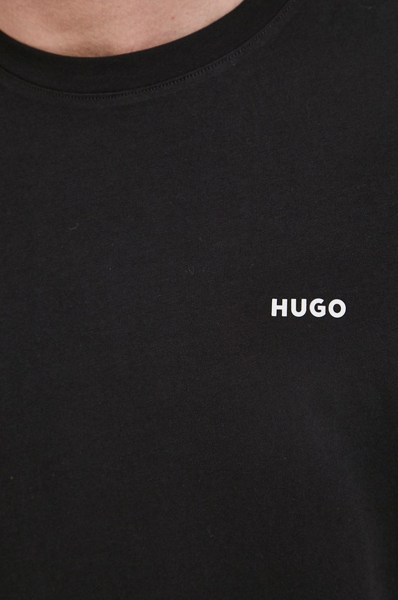HUGO T-shirt męski bawełniany Dero222 50466158 czarny