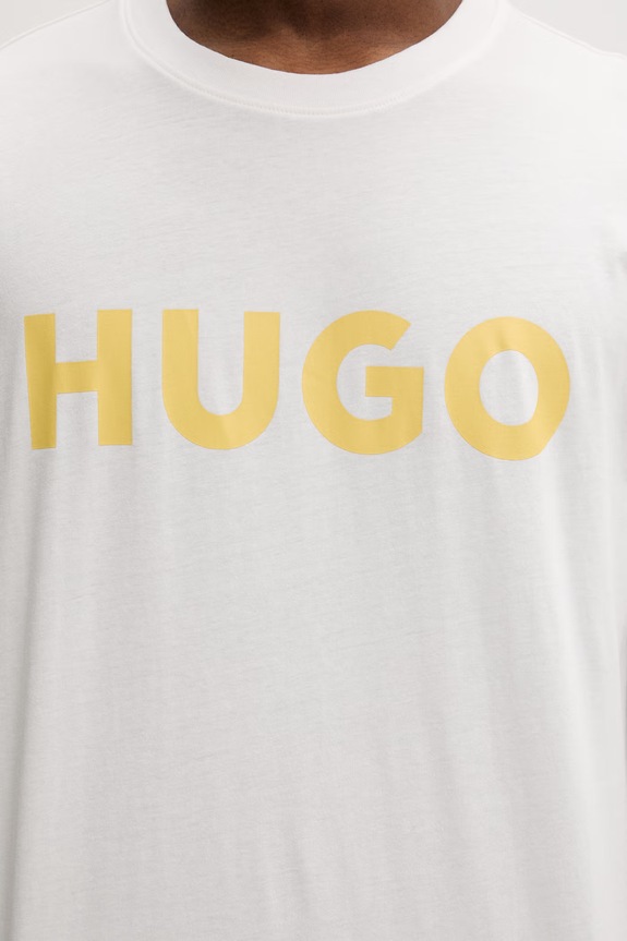 HUGO T-shirt męski bawełniany Dulivio 50467556 beżowy