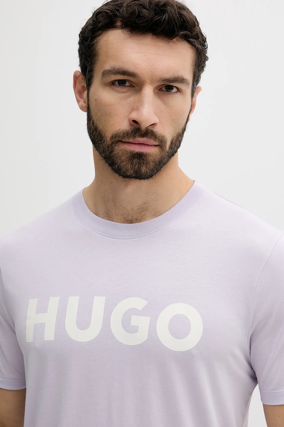 Îmbrăcăminte HUGO tricou bărbătesc din bumbac Dulivio 50467556 violet