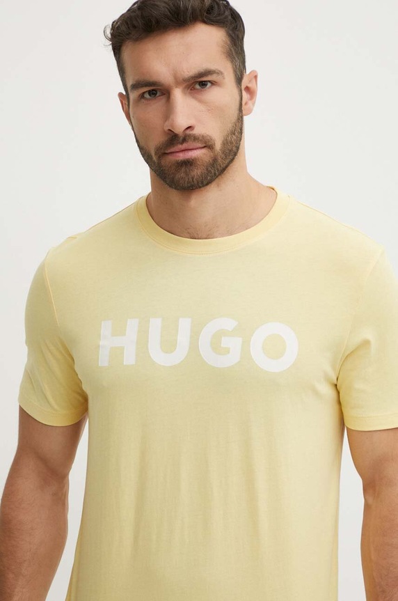HUGO tričko pánske bavlnené Dulivio žltá 50467556