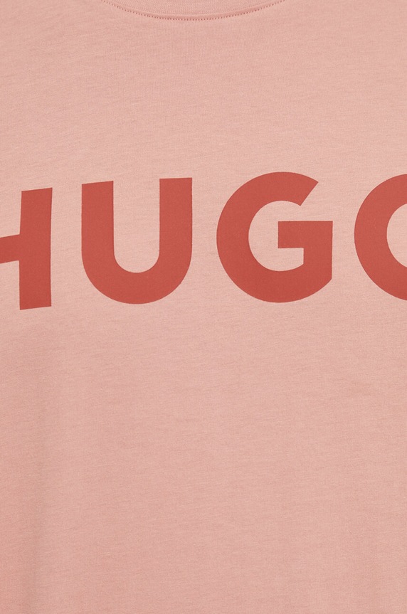 HUGO T-shirt męski bawełniany Dulivio różowy 50467556