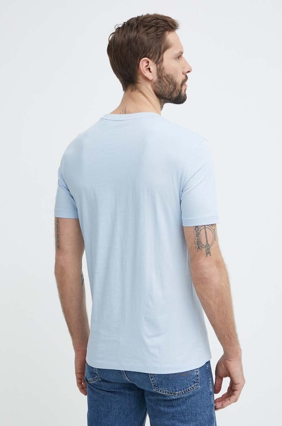 Odzież HUGO t-shirt męski bawełniany Dulivio 50467556 niebieski
