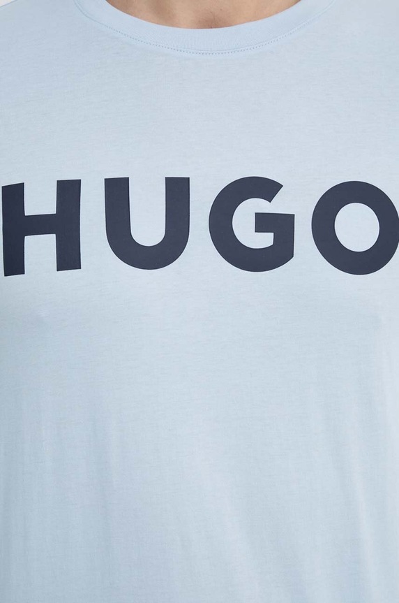 HUGO t-shirt męski bawełniany Dulivio niebieski 50467556
