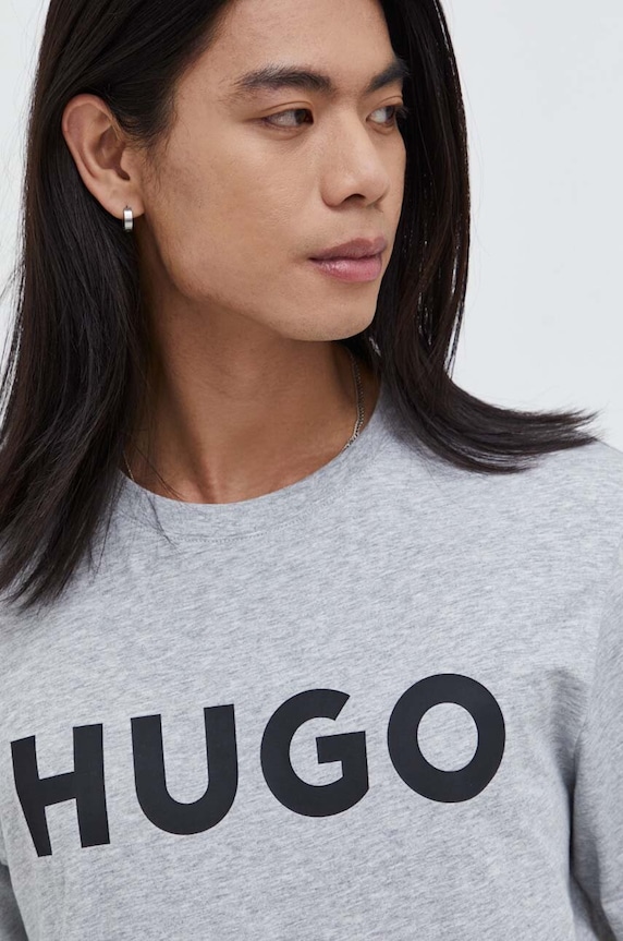 Odzież HUGO T-shirt męski bawełniany Dulivio 50467556 szary