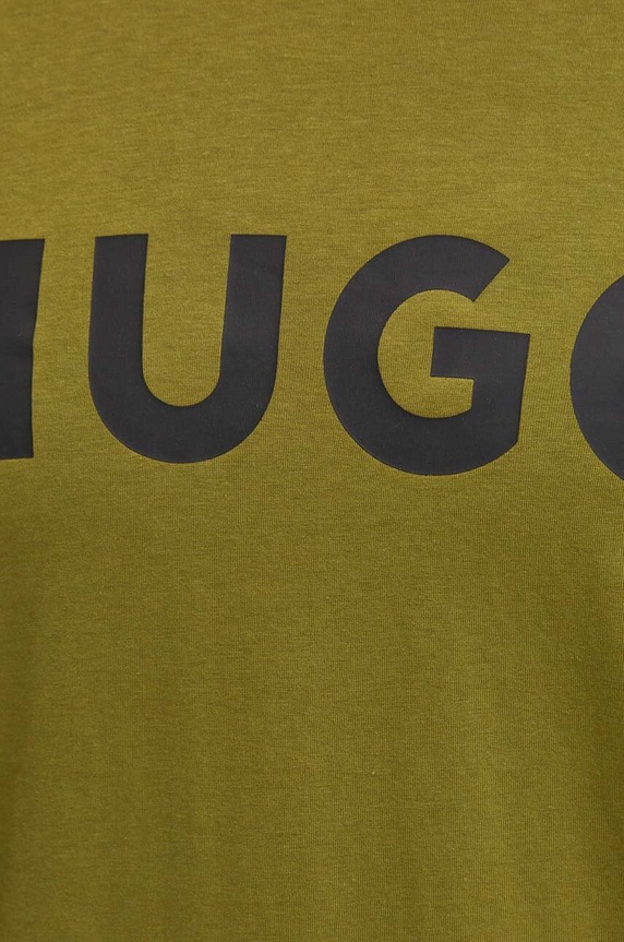 HUGO T-shirt męski bawełniany Dulivio zielony 50467556