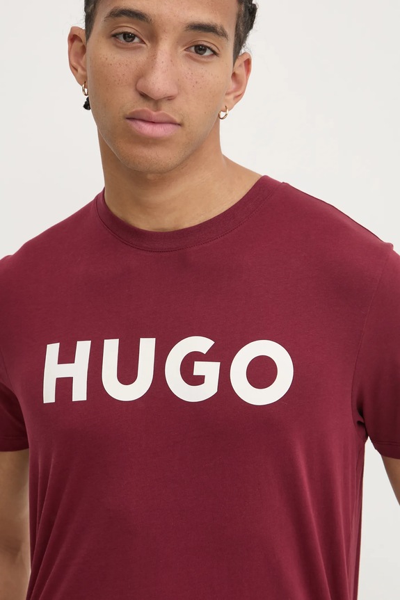 HUGO T-shirt męski bawełniany Dulivio czerwony 50467556