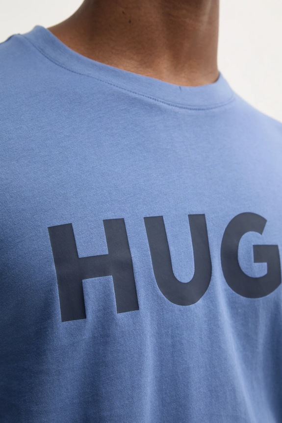 HUGO T-shirt męski bawełniany Dulivio 50467556 niebieski