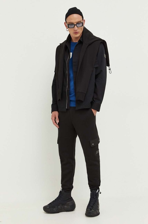 HUGO T-shirt męski bawełniany Dulivio 50467556 niebieski AA00