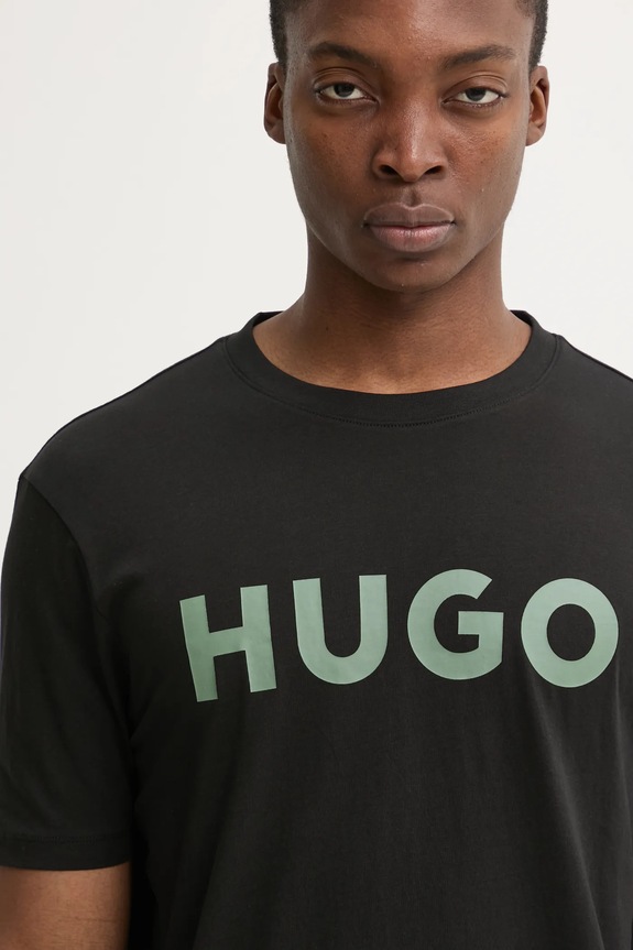 Odzież HUGO T-shirt męski bawełniany Dulivio 50467556 czarny