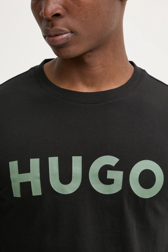 HUGO T-shirt męski bawełniany Dulivio czarny 50467556