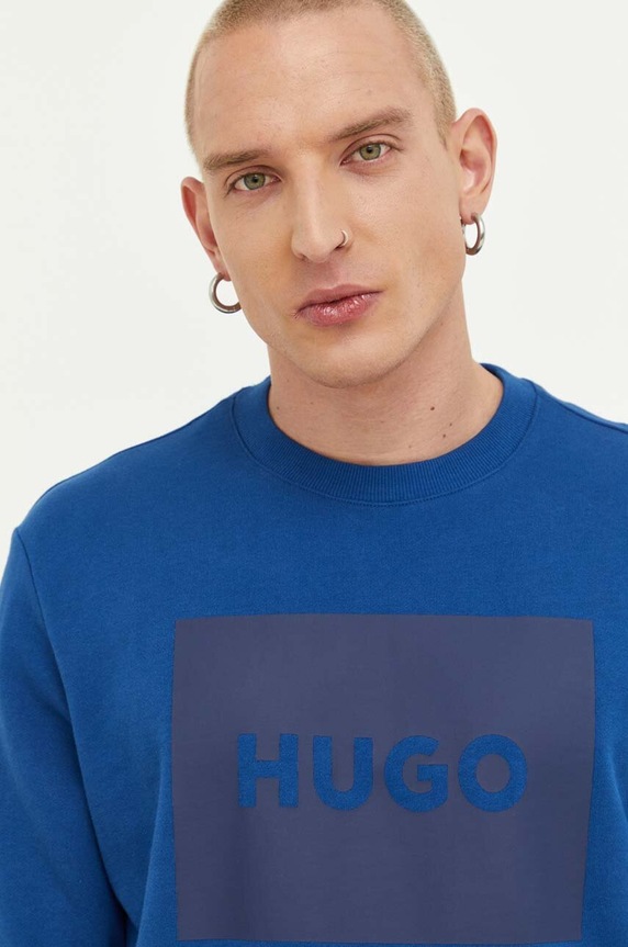 Bavlněná mikina HUGO modrá 50467944