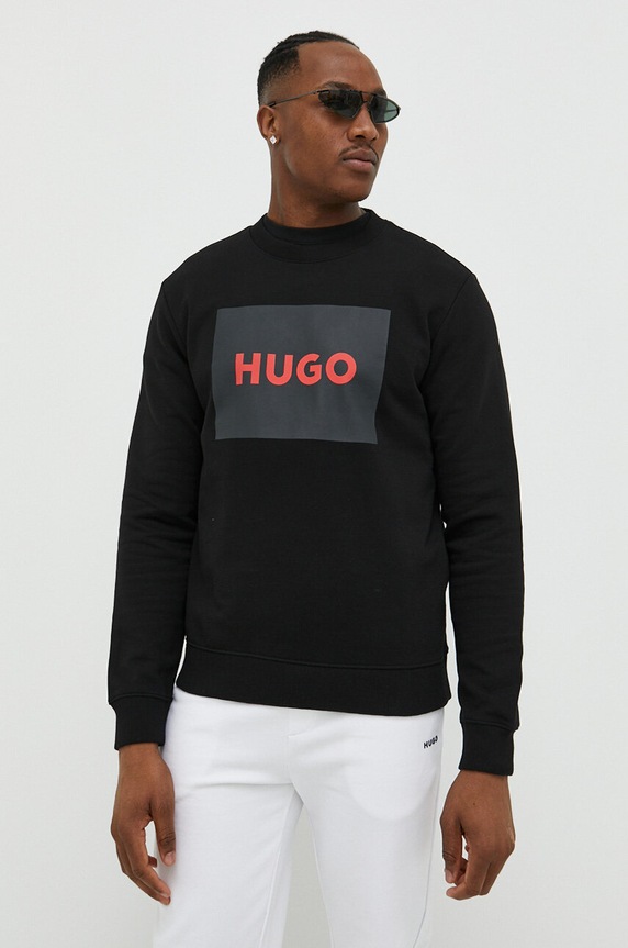 HUGO bluza bawełniana czarny 50467944