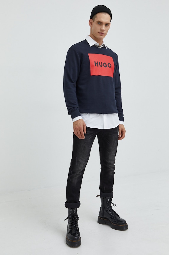 HUGO bluza bawełniana 50467944 50467944 granatowy AA00