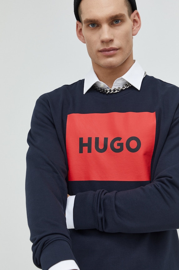 HUGO bluza bawełniana 50467944 granatowy 50467944