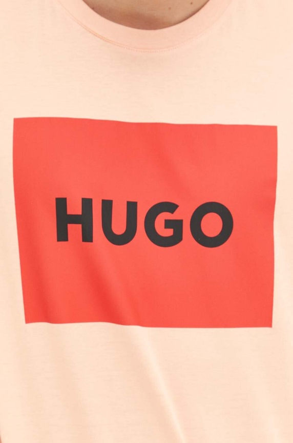 HUGO t-shirt bawełniany Dulive222 50467952 pomarańczowy